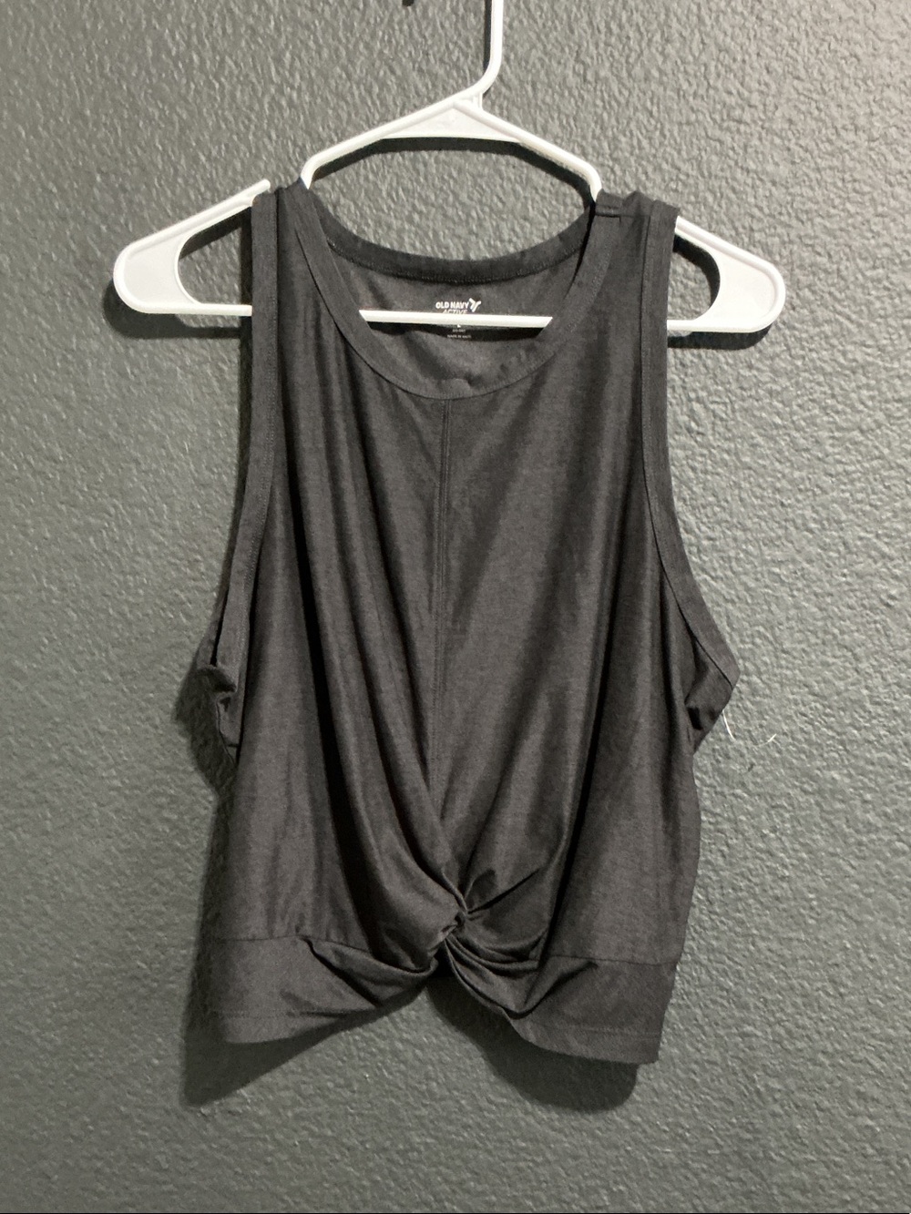 Old Navy Black Twist-Front Tank Top